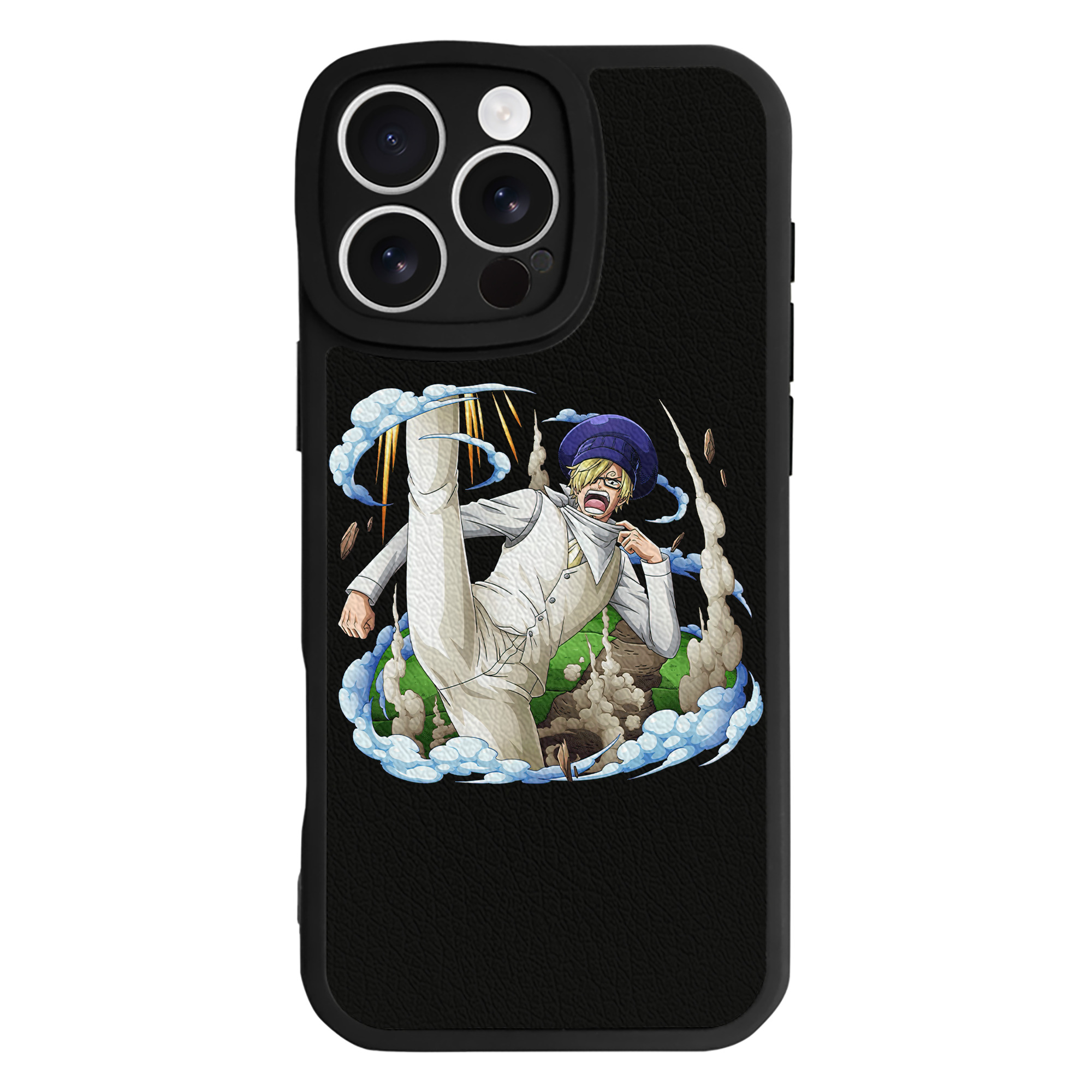 （画像用） ワンピース サンジ ONE PIECE Sanji 【iPhone 16シリーズ対応】シリコンスマホケース（レザー調） 材質：シリコン